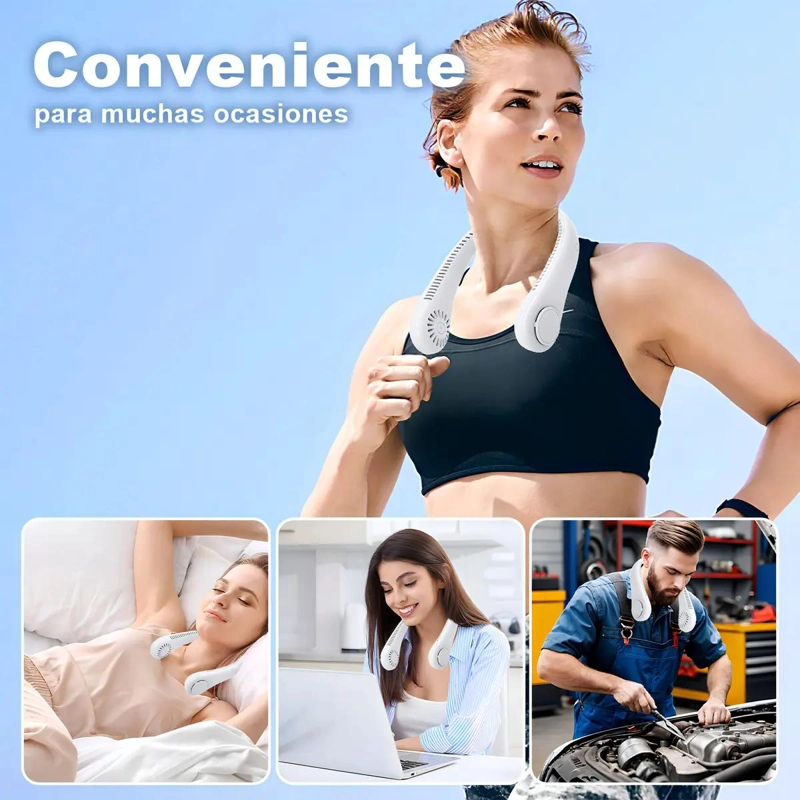 VENTILADOR PORTATIL AJUSTABLE PARA CUELLO USB - 10