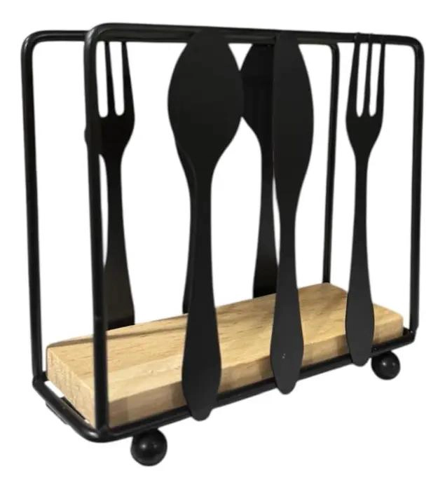 SET DE 3 SERVILLETEROS DE ACERO CON DISEÑO RECTANGULAR PARA COCINA - 1