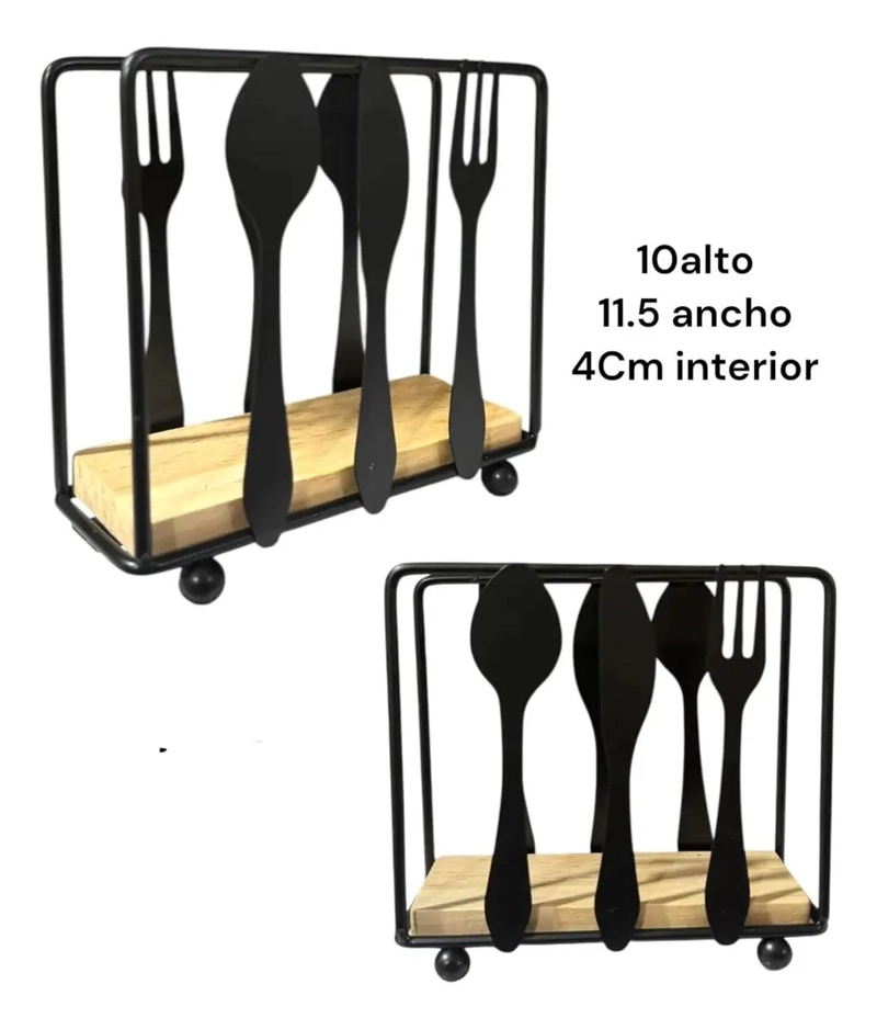 SET DE 3 SERVILLETEROS DE ACERO CON DISEÑO RECTANGULAR PARA COCINA - 2