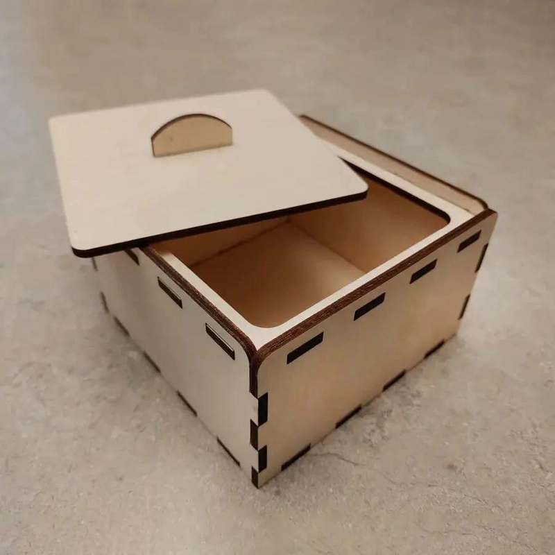 CAJA DE MADERA NATURAL ORGANIZADORA CON TAPA DESLIZABLE - 1