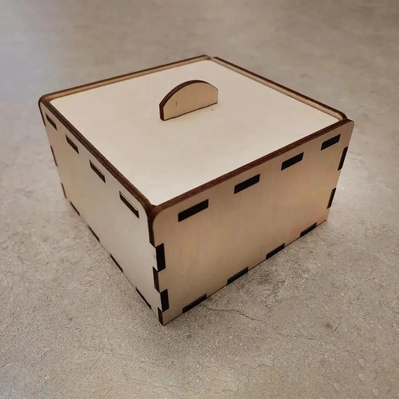 CAJA DE MADERA NATURAL ORGANIZADORA CON TAPA DESLIZABLE - 2