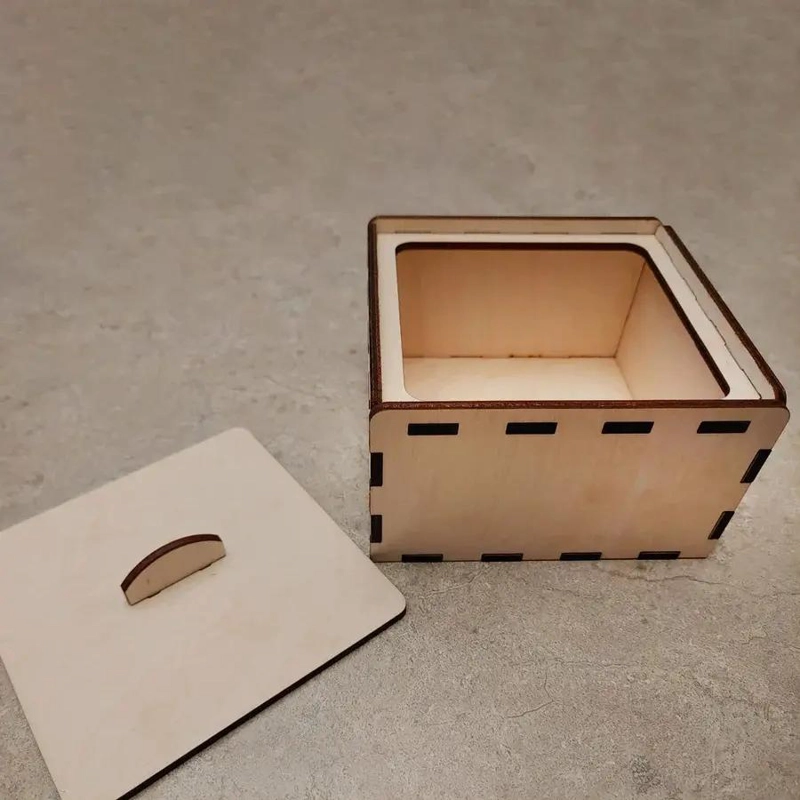 CAJA DE MADERA NATURAL ORGANIZADORA CON TAPA DESLIZABLE - 3