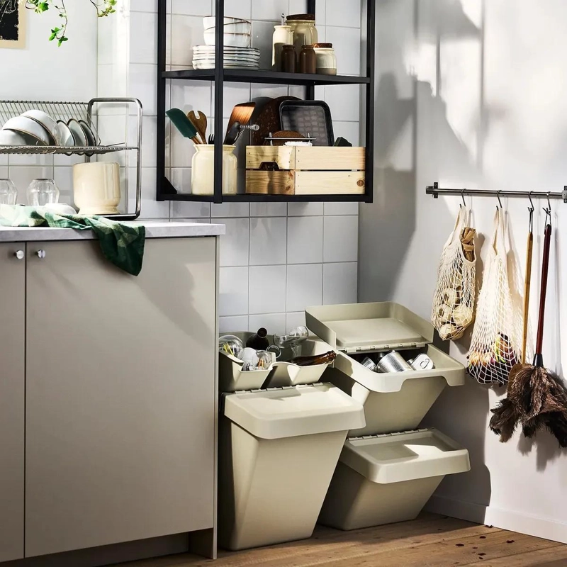 SOPORTE DE CERAMICA BEIGE PARA UTENSILIOS DE COCINA 15 CM - 7