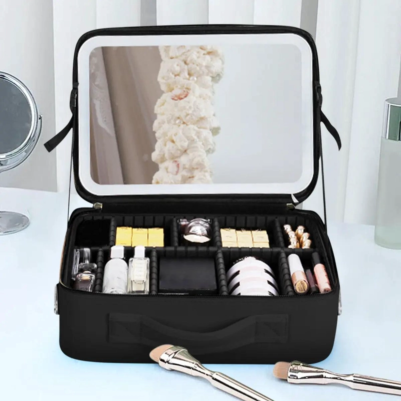 ESPEJO ORGANIZADOR PORTATIL DE MAQUILLAJE CON ILUMINACION LED - 7