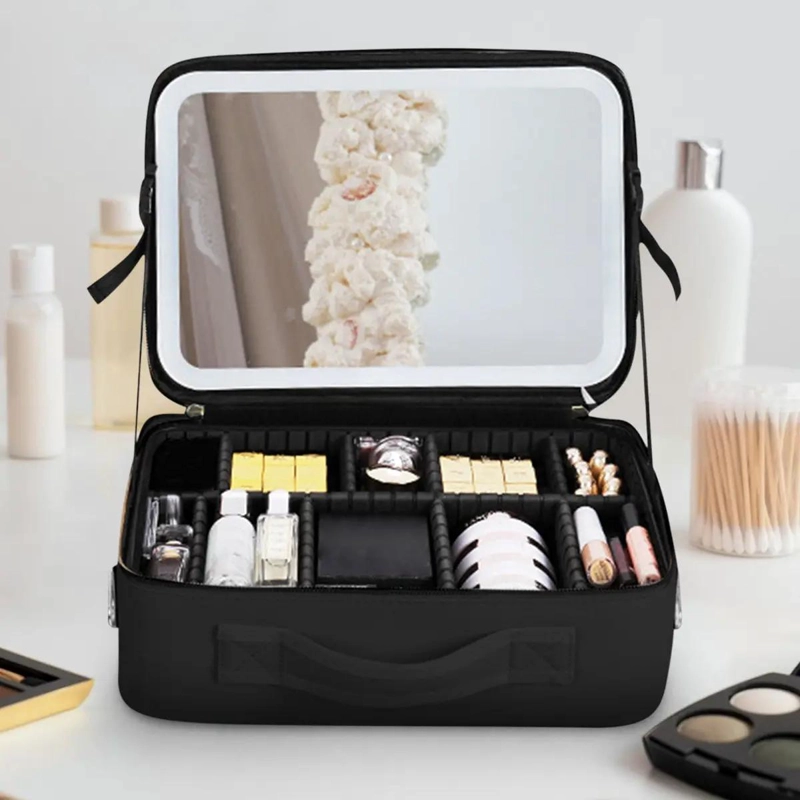 ESPEJO ORGANIZADOR PORTATIL DE MAQUILLAJE CON ILUMINACION LED - 8