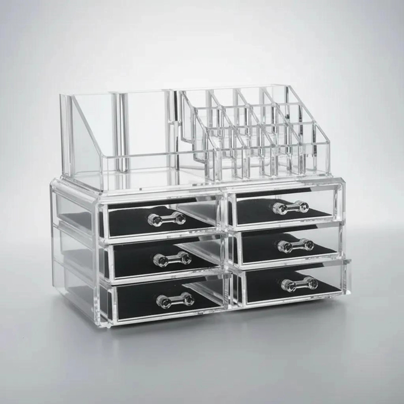 ORGANIZADOR ACRILICO PARA COSME TICOS Y JOYAS CON 6 CAJONES - 1