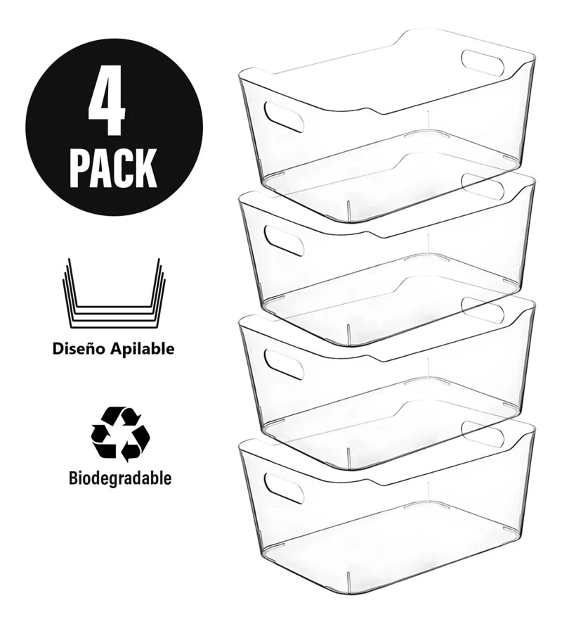 PACK DE 4 CONTENEDORES ACRILICOS PARA ORGANIZAR ALIMENTOS - 2