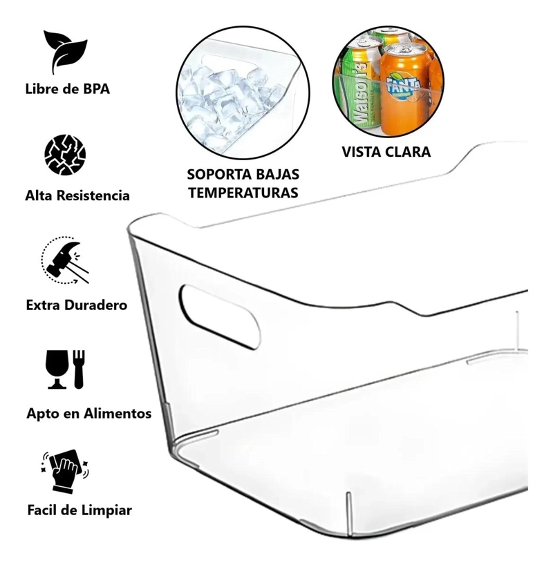 PACK DE 4 CONTENEDORES ACRILICOS PARA ORGANIZAR ALIMENTOS - 4