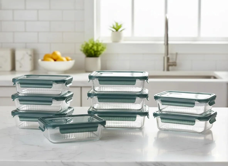 SET DE RECIPIENTES HERME TICOS DE VIDRIO PARA ALIMENTOS 1520ML - 3