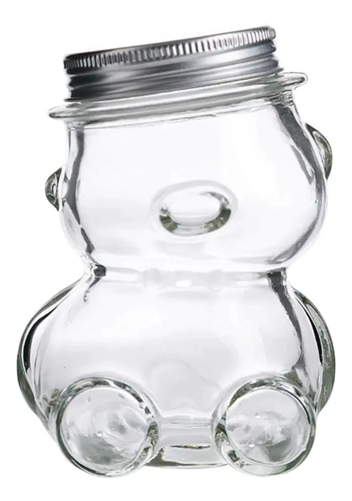 PACK DE 12 BOTELLAS DECORATIVAS DE VIDRIO EN FORMA DE OSITO - 2