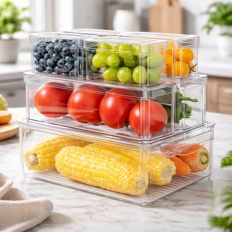 SET DE 7 CONTENEDORES ORGANIZADORES PARA REFRIGERADOR - 1
