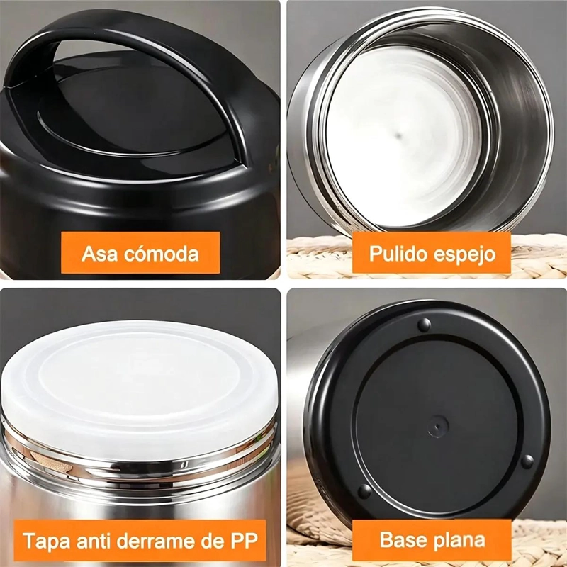 CONTENEDOR TE RMICO 1.2L ACERO INOXIDABLE CON RECIPIENTES INTERIORES - 7