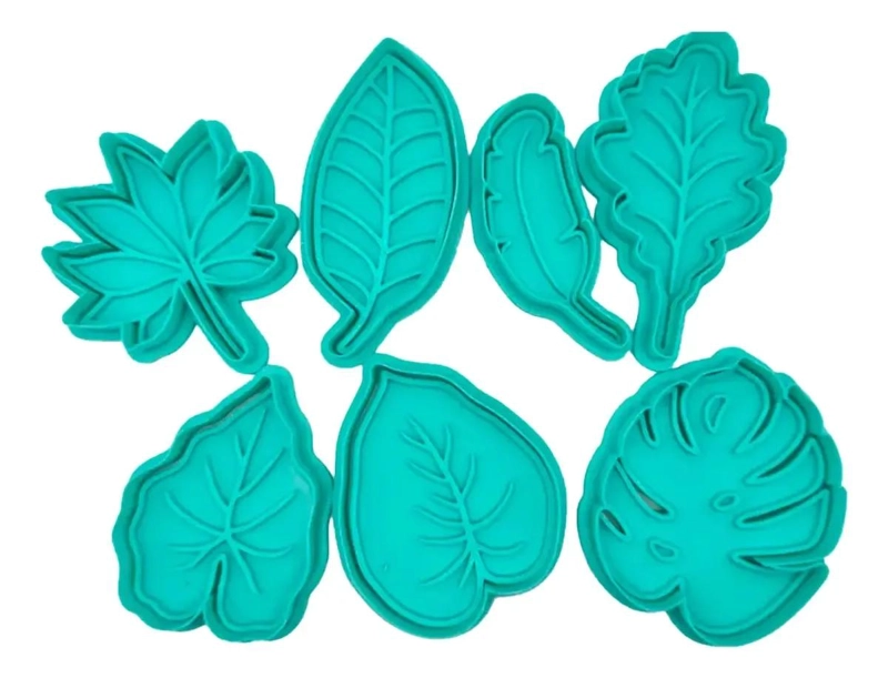 SET DE 7 CORTADORES PARA GALLETAS CON DISEÑO DE HOJAS DE 8X7 CM - 3
