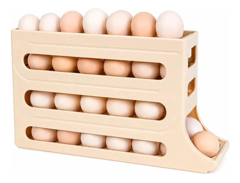 ORGANIZADOR DE HUEVOS APILABLE CON DISPENSADOR DE 4 NIVELES - 5