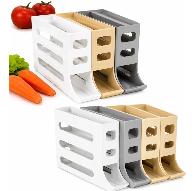 ORGANIZADOR DE HUEVOS APILABLE CON DISPENSADOR DE 4 NIVELES - 7