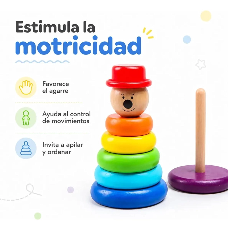 TORRE APILABLE DE MADERA PARA APRENDIZAJE INFANTIL - 2