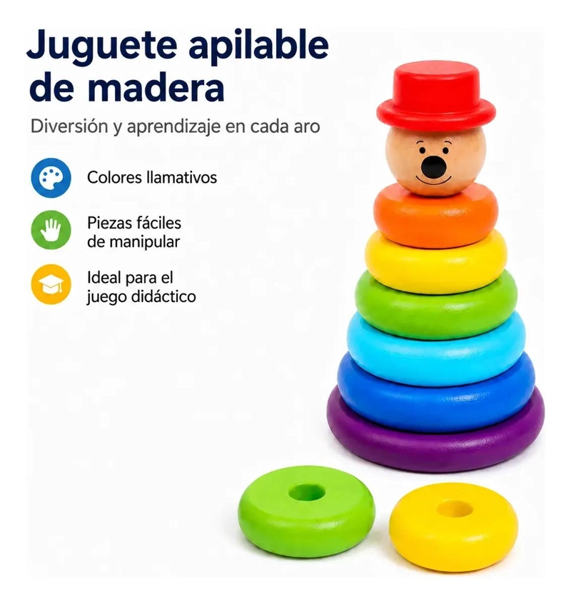 TORRE APILABLE DE MADERA PARA APRENDIZAJE INFANTIL - 4