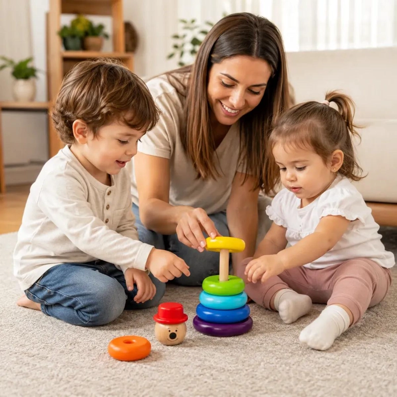 TORRE APILABLE DE MADERA PARA APRENDIZAJE INFANTIL - 6