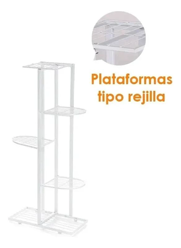 SOPORTE METALICO VERTICAL PARA 6 MACETAS EN JARDIN O BALCON - 4
