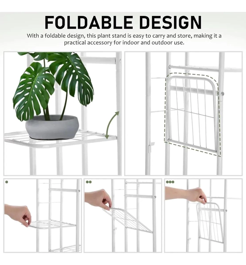 SOPORTE METALICO VERTICAL PARA 6 MACETAS EN JARDIN O BALCON - 6