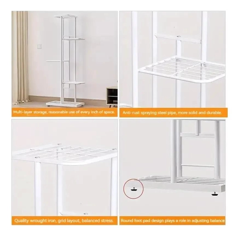 SOPORTE METALICO VERTICAL PARA 6 MACETAS EN JARDIN O BALCON - 7