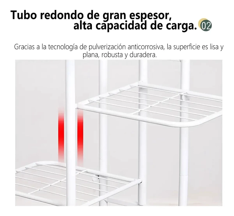 SOPORTE METALICO VERTICAL PARA 6 MACETAS EN JARDIN O BALCON - 4