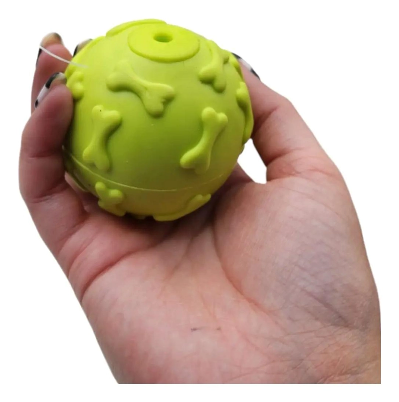 PELOTA AMARILLA RESISTENTE PARA MASCOTAS DE DIVERSION - 2