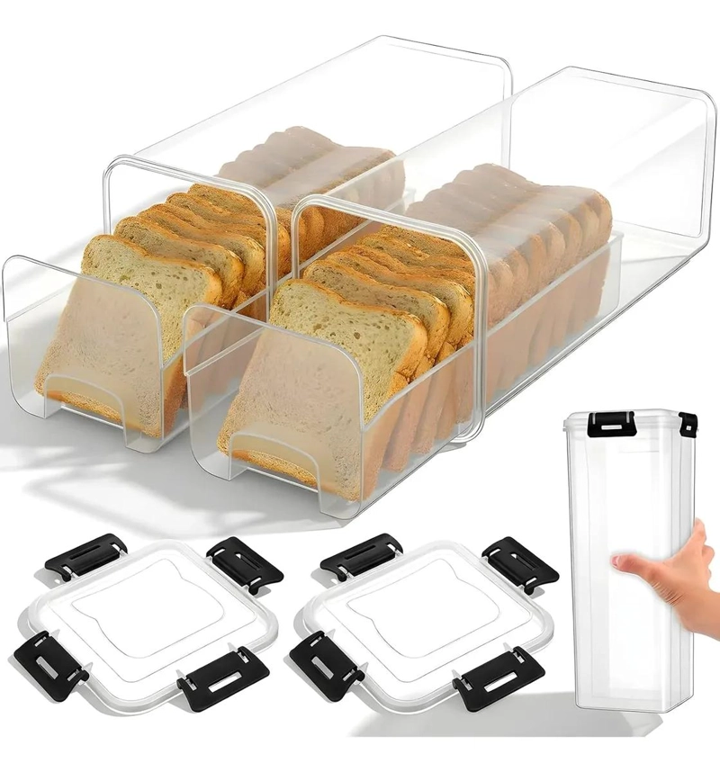 PACK DE 2 ORGANIZADORES HERME TICOS PARA PAN CON BANDEJA EXTRAIBLE - 1