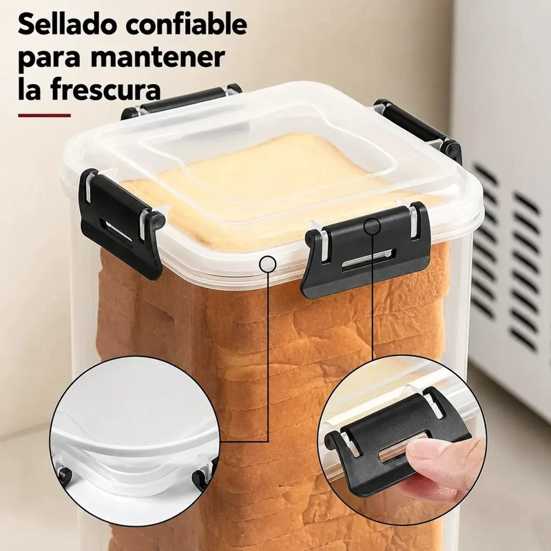 PACK DE 2 ORGANIZADORES HERME TICOS PARA PAN CON BANDEJA EXTRAIBLE - 10