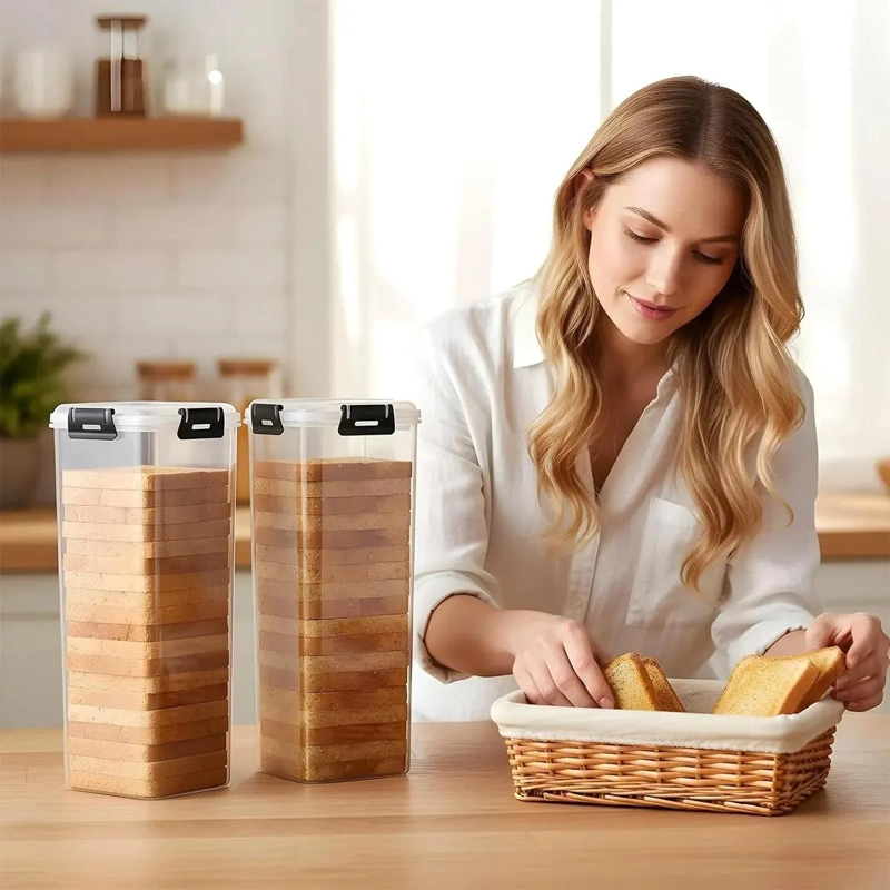 PACK DE 2 ORGANIZADORES HERME TICOS PARA PAN CON BANDEJA EXTRAIBLE - 2