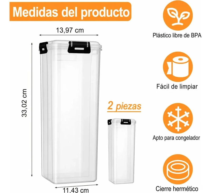 PACK DE 2 ORGANIZADORES HERME TICOS PARA PAN CON BANDEJA EXTRAIBLE - 5