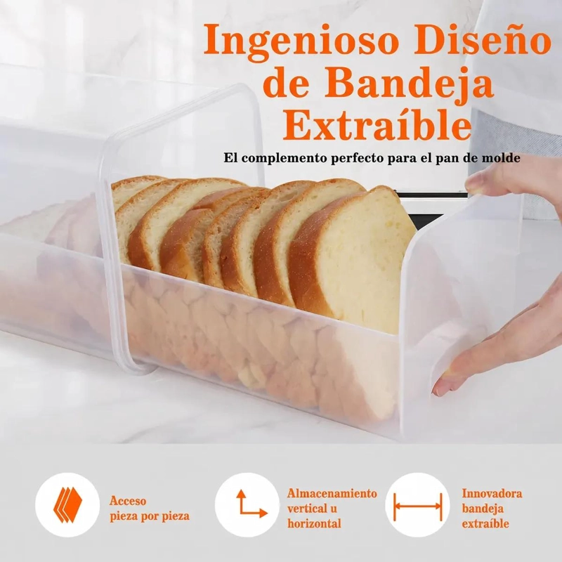 PACK DE 2 ORGANIZADORES HERME TICOS PARA PAN CON BANDEJA EXTRAIBLE - 7