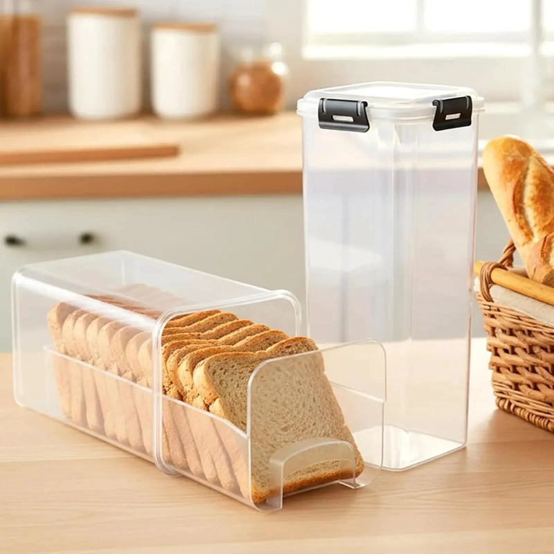 PACK DE 2 ORGANIZADORES HERME TICOS PARA PAN CON BANDEJA EXTRAIBLE - 8