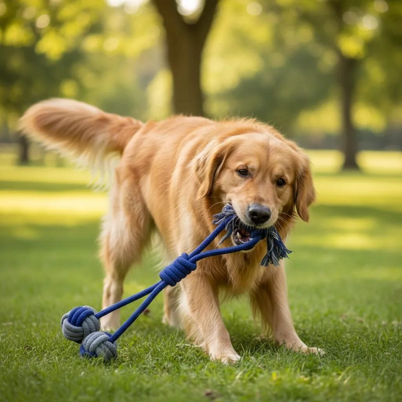 JUGUETE MORDEDOR RESISTENTE PARA PERROS CON DOBLE PELOTA - 4