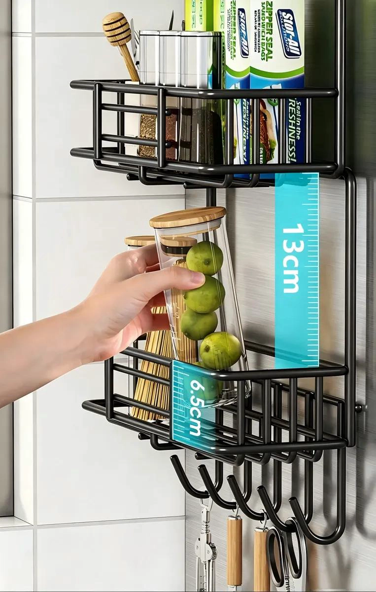 ORGANIZADOR COLGANTE PARA COCINA Y NEVERA CON GANCHOS - 4