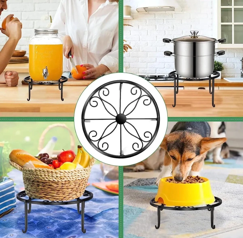 SET DE 5 SOPORTES METALICOS PARA MACETAS CON DISEÑO ELEGANTE Y RESISTENTE - 6