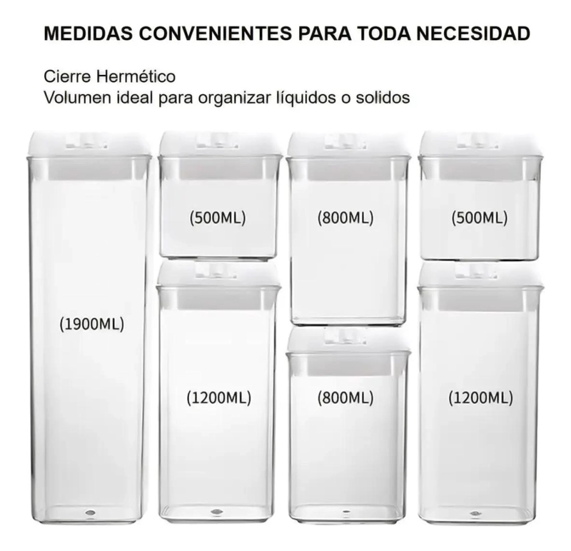 SET DE CONTENEDORES HERME TICOS PARA ALIMENTOS EN COCINA - 1
