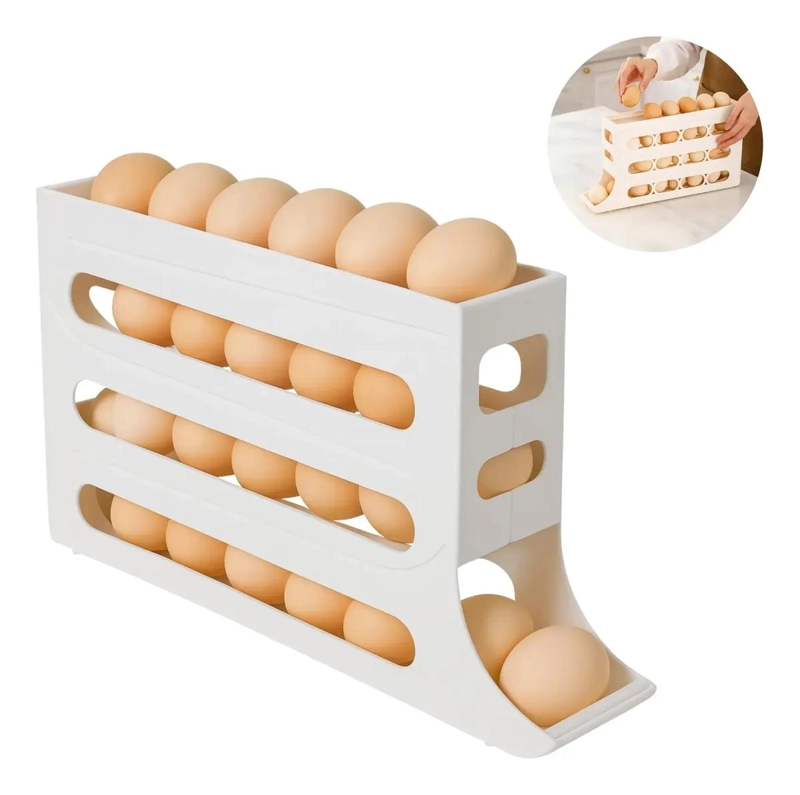 ORGANIZADOR DE HUEVOS 4 NIVELES PARA REFRIGERADOR BLANCO - 1