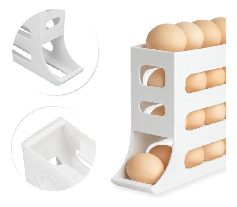 ORGANIZADOR DE HUEVOS 4 NIVELES PARA REFRIGERADOR BLANCO - 2