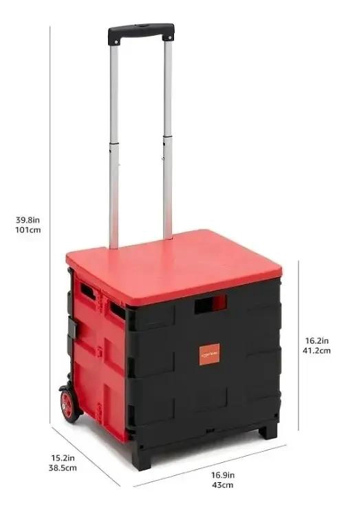 CARRITO PLEGABLE ORGANIZADOR DE PLASTICO CON RUEDAS - 2