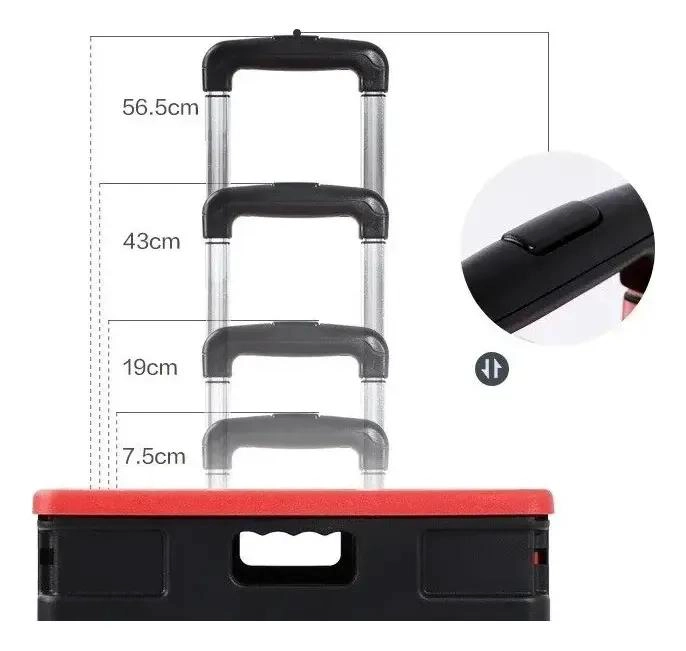 CARRITO PLEGABLE ORGANIZADOR DE PLASTICO CON RUEDAS - 3