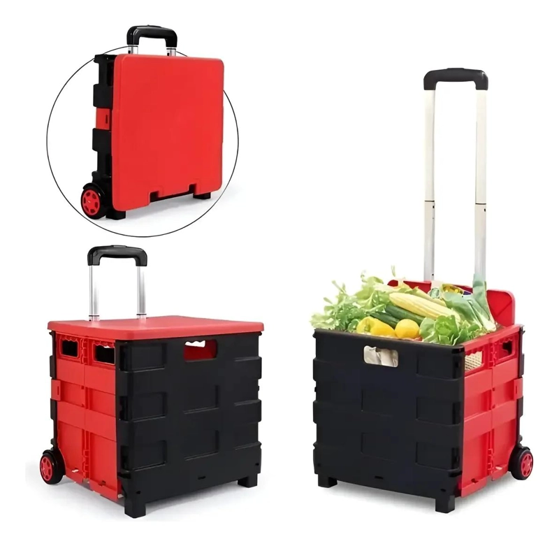 CARRITO PLEGABLE ORGANIZADOR DE PLASTICO CON RUEDAS - 6