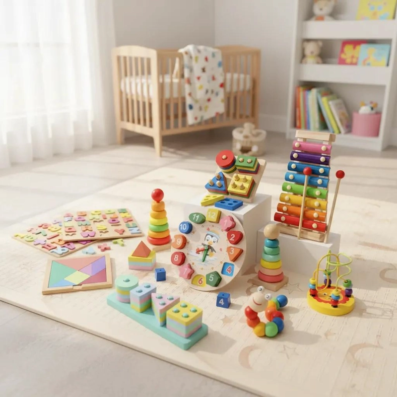 SET DIDACTICO DE MADERA 10 PIEZAS PARA APRENDIZAJE INFANTIL - 5