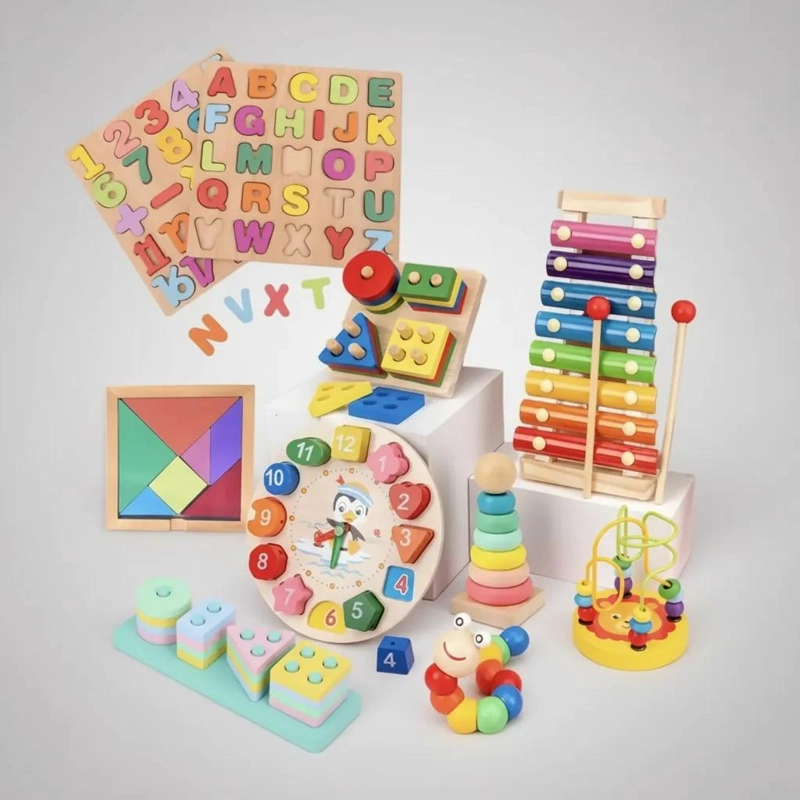 SET DIDACTICO DE MADERA 10 PIEZAS PARA APRENDIZAJE INFANTIL - 8