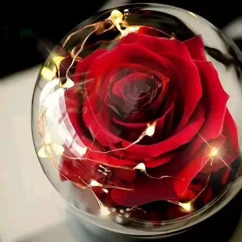 ROSA ETERNA CON LUZ LED EN CUPULA DE CRISTAL DECORATIVA - 3