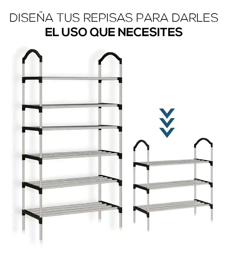 ZAPATERO ORGANIZADOR DE 6 NIVELES COLOR NEGRO PARA CALZADO - 2