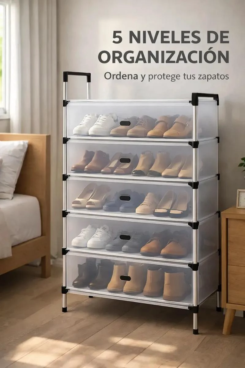 ZAPATERO ORGANIZADOR MULTIFUNCIONAL DE 5 NIVELES PARA CALZADO - 2