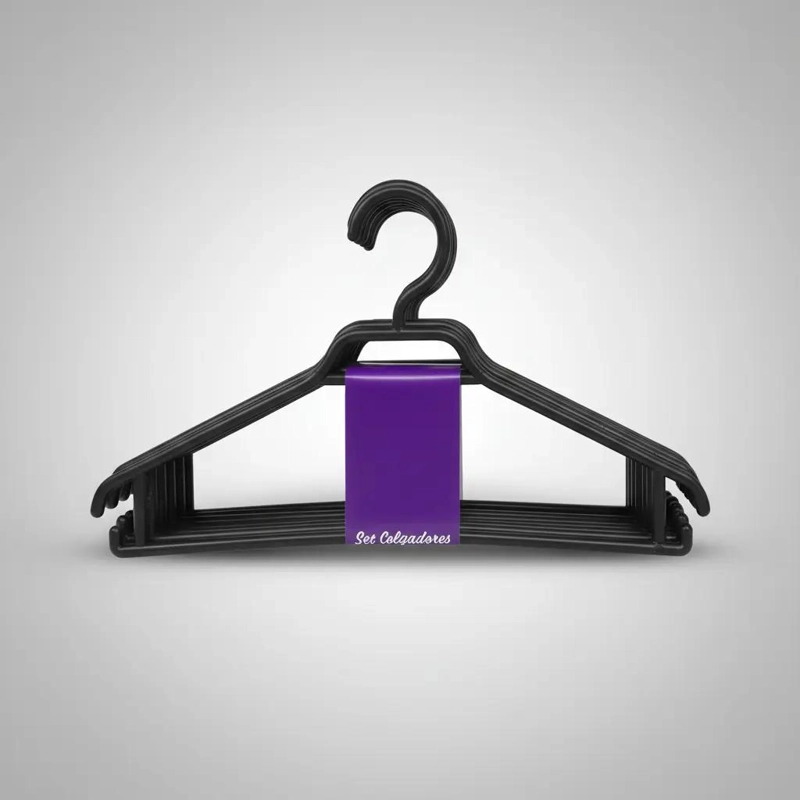 PACK DE 10 COLGADORES DE PLASTICO PARA ROPA - 8