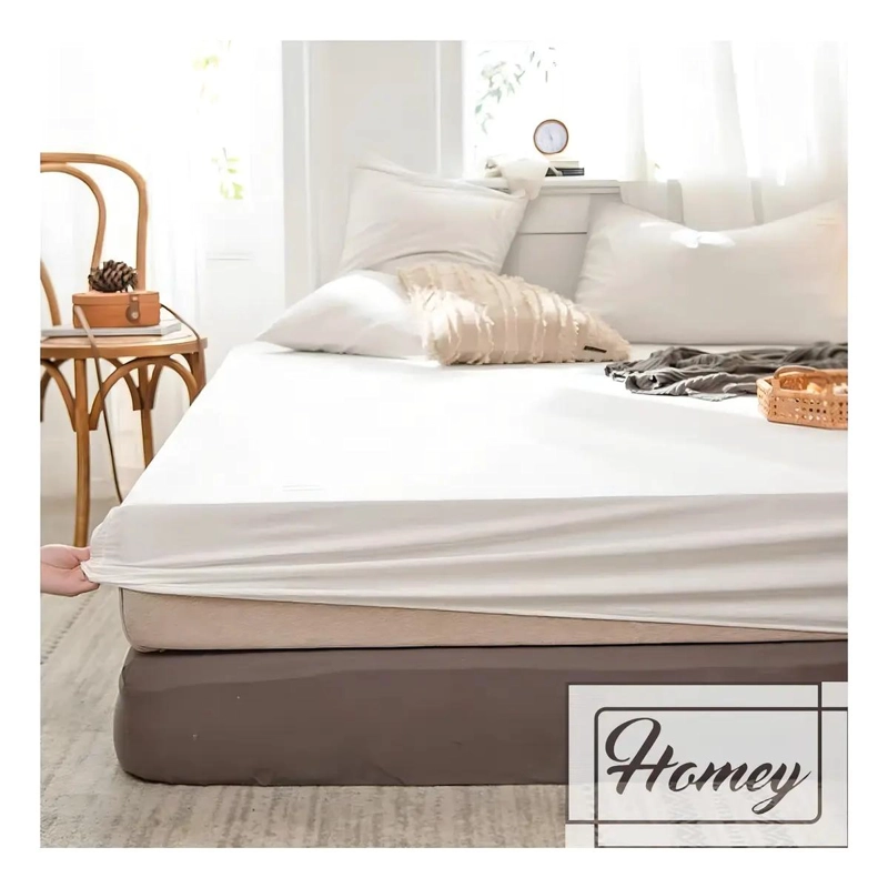 CUBRE COLCHON IMPERMEABLE 1 PLAZA COLOR BLANCO - 6