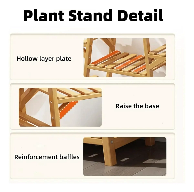 MACETERO DE BAMBU CON 9 REPISAS PARA PLANTAS - 2
